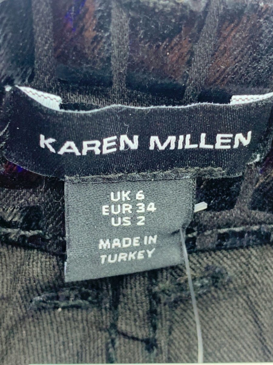 Karen Millen Black Crocodile Skin Effect Trousers UK 6 - Reliked