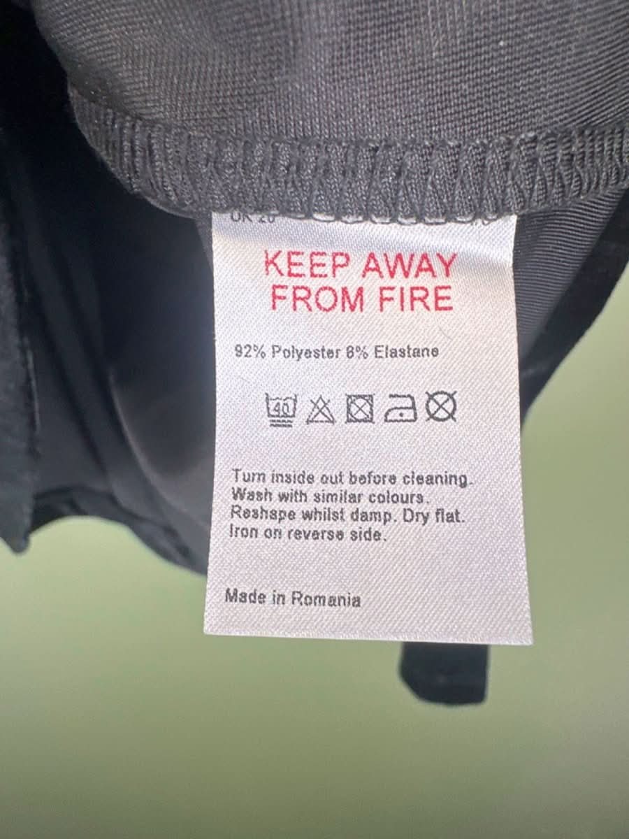 Karen Millen Black Curve Velvet V Neck Jersey Top UK 20 - Reliked