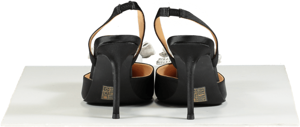 Karen Millen Black Diamante Floral Stiletto Heel UK 6 - Reliked