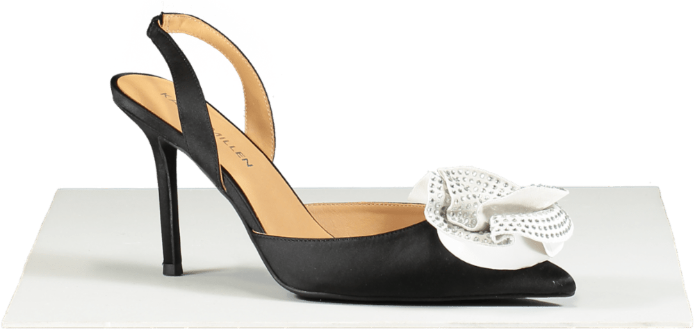 Karen Millen Black Diamante Floral Stiletto Heel UK 6 - Reliked