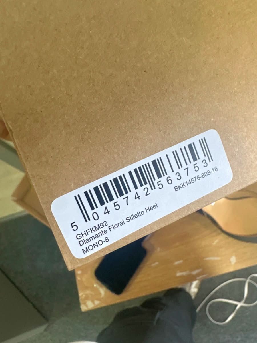 Karen Millen Black Diamante Floral Stiletto Heel UK 6 - Reliked