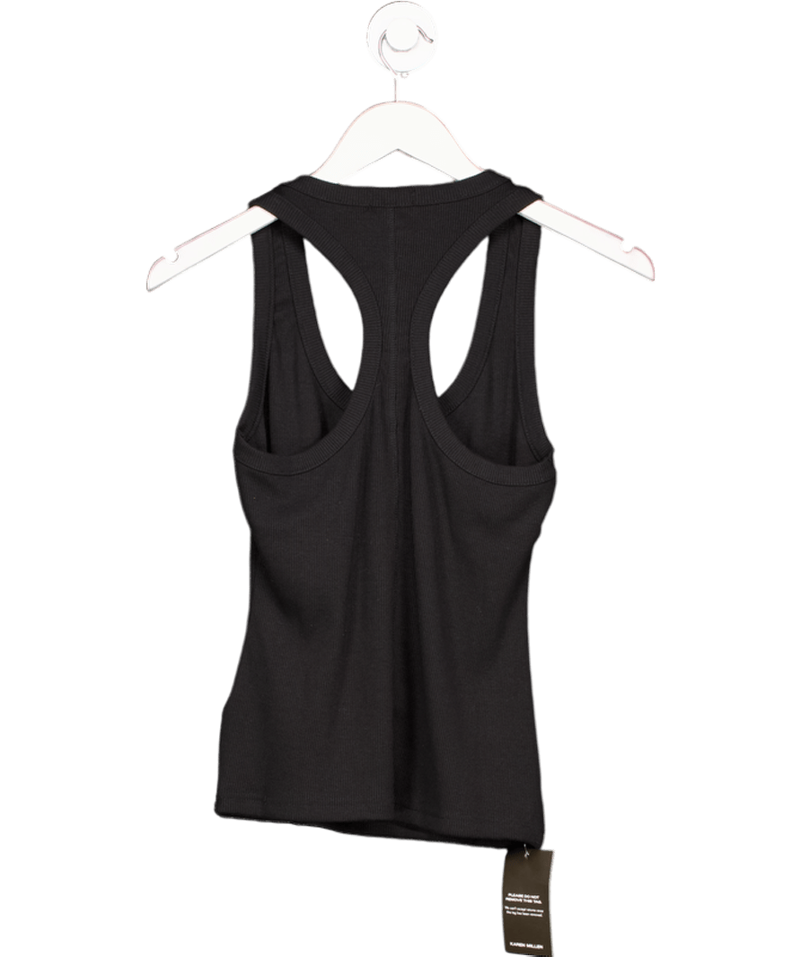 Karen Millen Black Jersey Ribbed Racer Back Vest UK S - Reliked