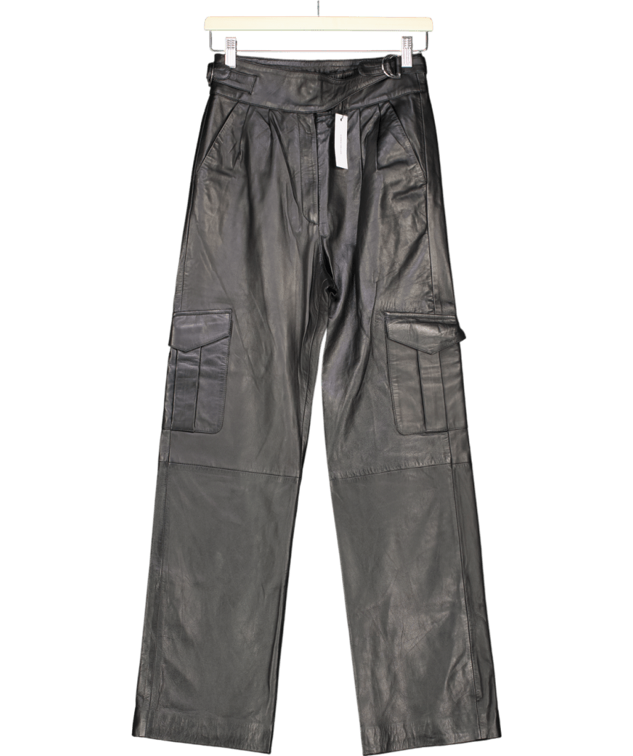 Karen Millen Black Leather Pocket Detail Cargo Trouser UK 8 - Reliked