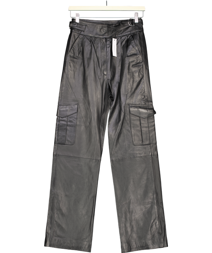 Karen Millen Black Leather Pocket Detail Cargo Trouser UK 8 - Reliked
