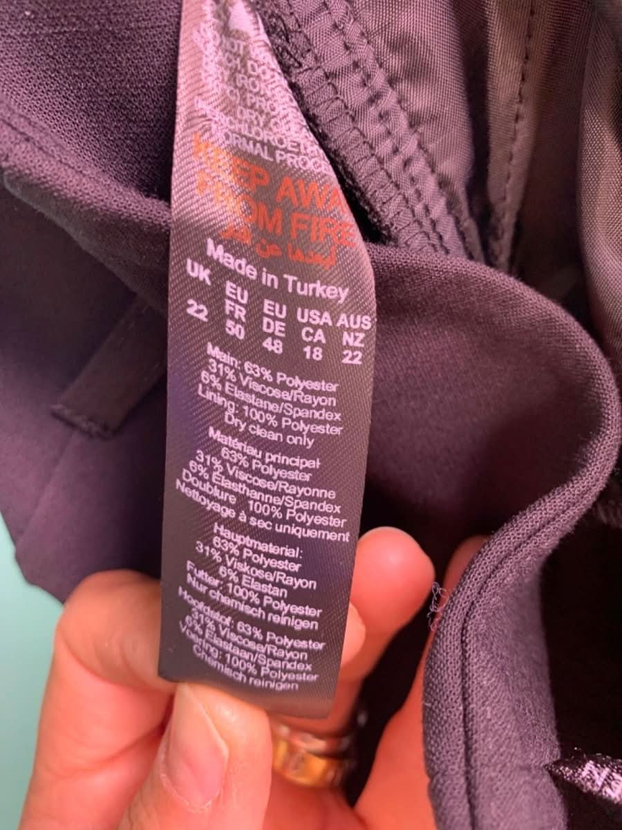 Karen Millen Black Plus Size Soft Tailored Wide Leg Trouser UK 22 - Reliked