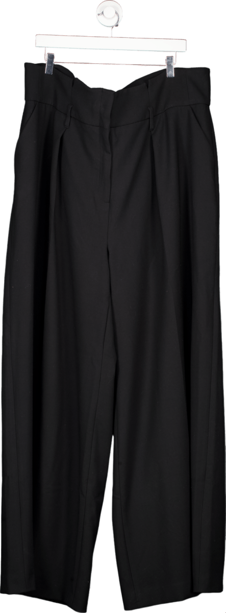 Karen Millen Black Plus Size Soft Tailored Wide Leg Trouser UK 22 - Reliked