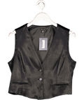 Karen Millen Black Satin Waistcoat Top UK 14 - Reliked