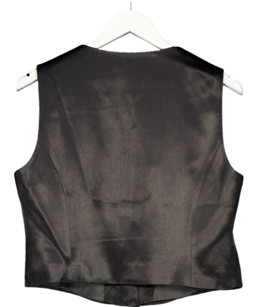 Karen Millen Black Satin Waistcoat Top UK 14 - Reliked