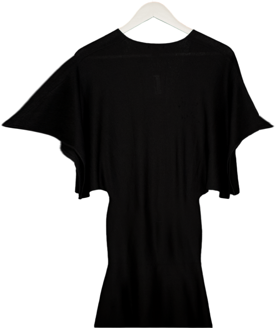 Karen Millen Black Sheer Knit Batwing Maxi Dress UK S - Reliked