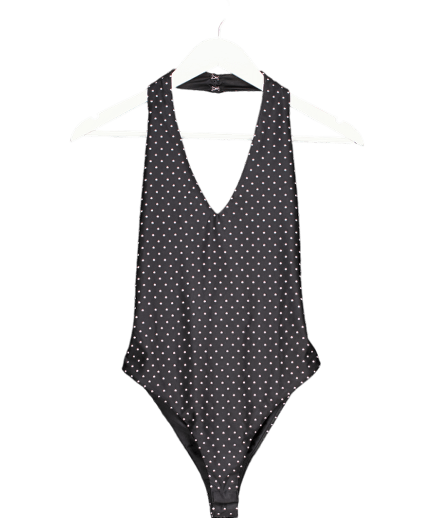 Karen Millen Black Studded Ponte Jersey Bodysuit UK S - Reliked
