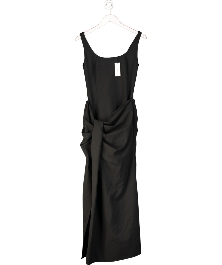 Karen Millen Black Tailored Waist Drape Corset Maxi Dress UK 6 - Reliked