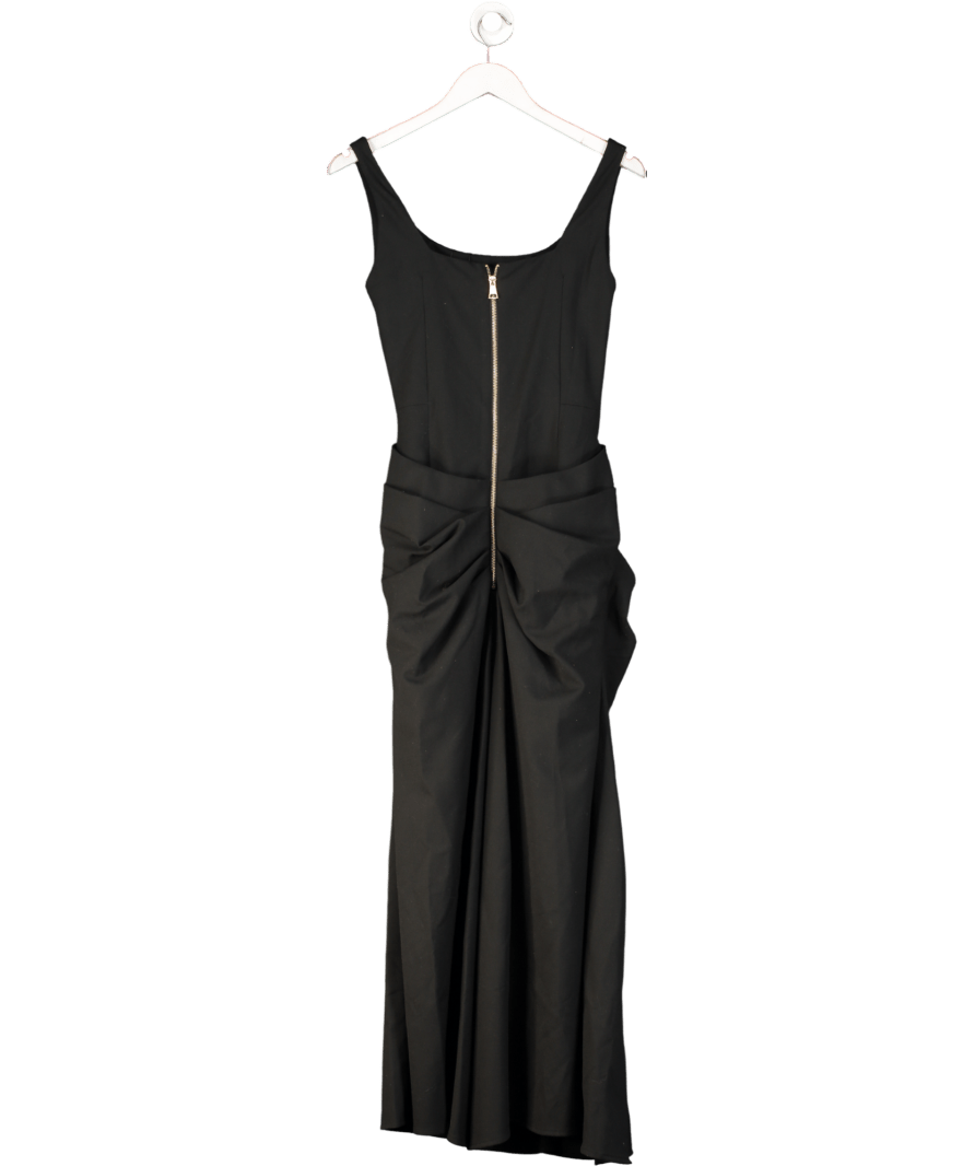 Karen Millen Black Tailored Waist Drape Corset Maxi Dress UK 6 - Reliked