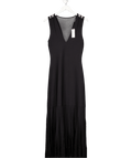Karen Millen Black Viscose Blend Sheer Skirt Maxi Knit Dress UK S - Reliked