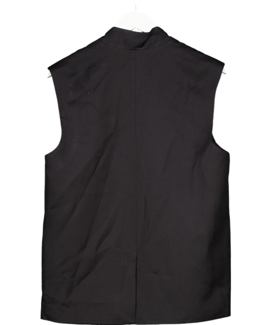 Karen Millen Black Viscose Linen Tailored Waistcoat UK 8 - Reliked
