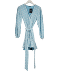 Karen Millen Blue Broderie Long Sleeve Belted Mini Dress UK 8 - Reliked