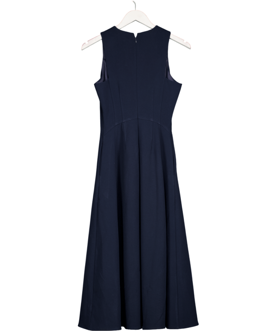 Karen Millen Blue Compact Essential Tailored Sleeveless Midi Dress UK 6 - Reliked