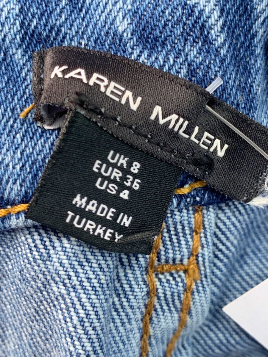 Karen Millen Blue Embellished Straight Leg Jeans UK 8 - Reliked