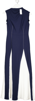 Karen Millen Blue Stretch Tailored Colour Block Full Skirted Midi Dress UK 6 - Reliked