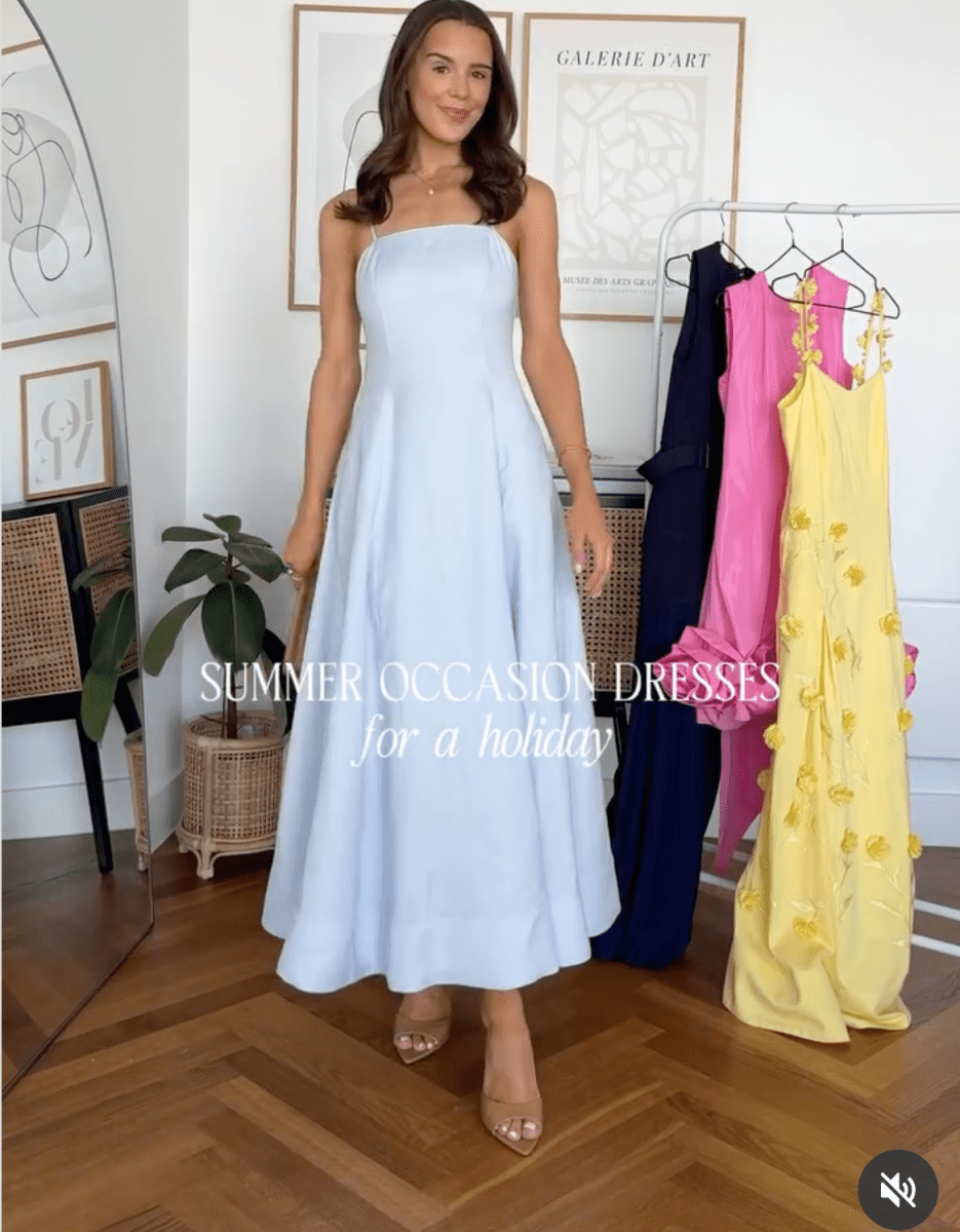 Karen Millen Blue Viscose Linen Woven Prom Dress UK 6 - Reliked