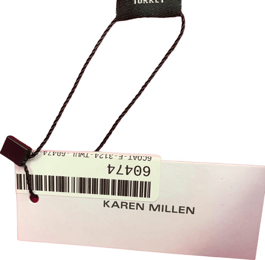 Karen Millen Bright Pink Fluid Tailored Metallic Asymmetric Wrap Blazer UK 10 - Reliked