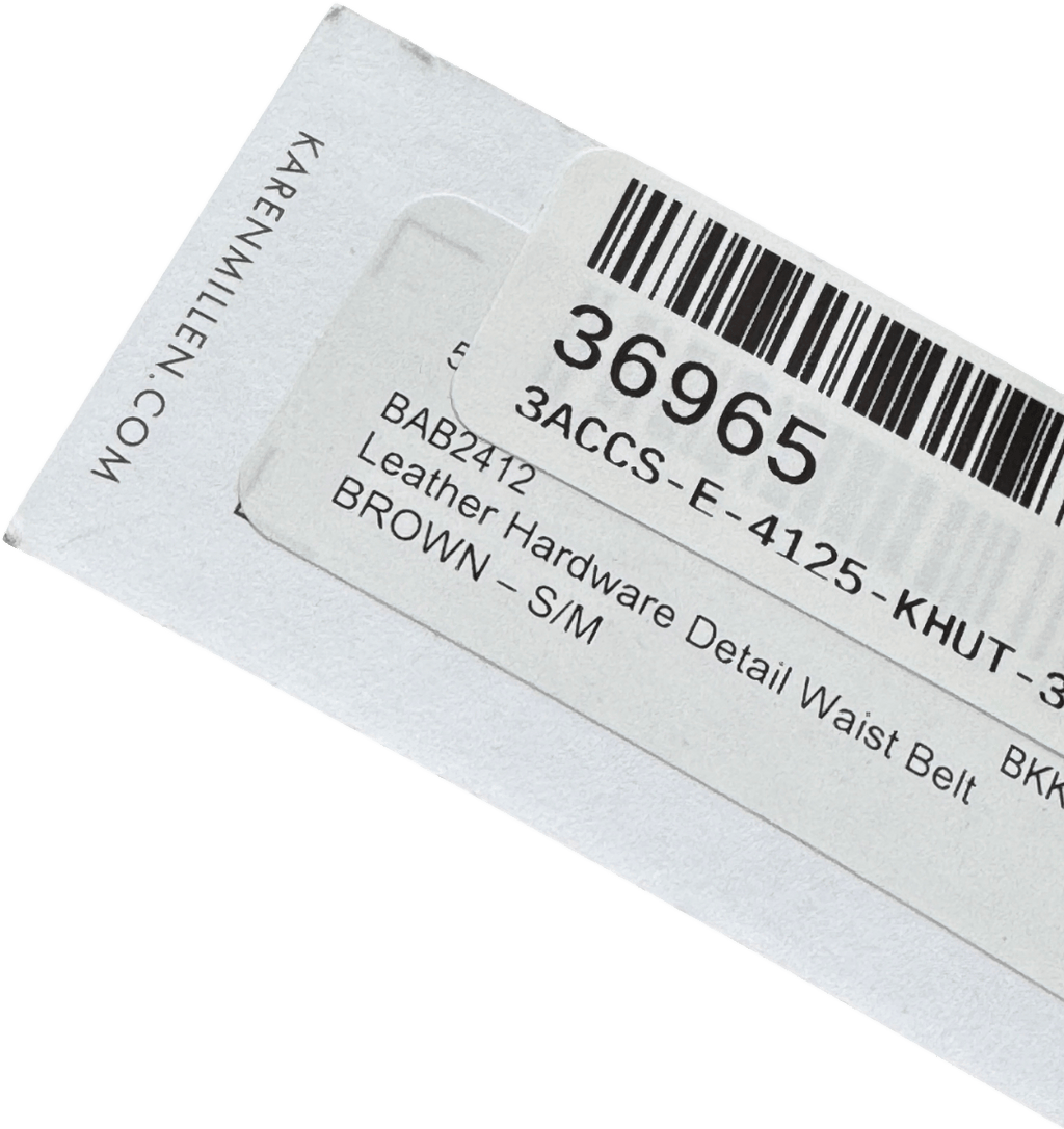 Karen Millen Chocolate Brown Leather Hardware Detail Waist Belt UK S/M - Reliked