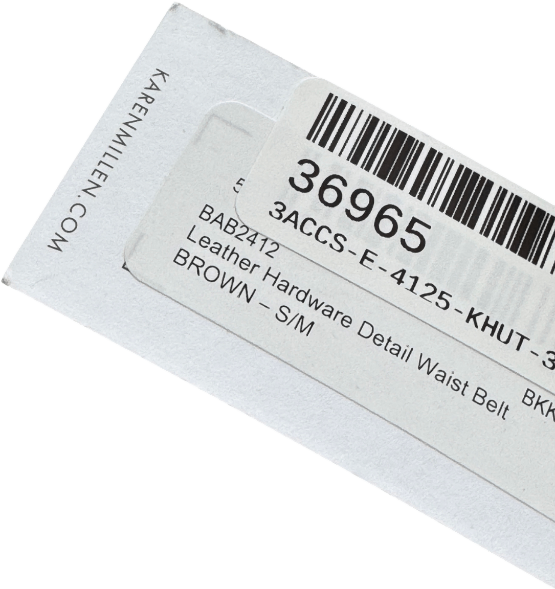 Karen Millen Chocolate Brown Leather Hardware Detail Waist Belt UK S/M - Reliked