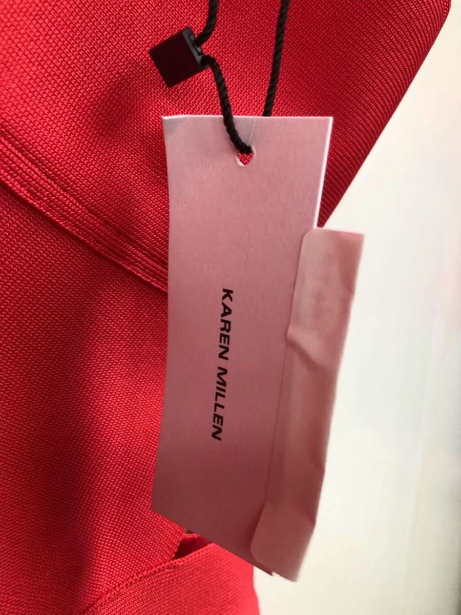 Karen Millen Coral Textured Cross Front Swimsuit S - Reliked