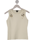Karen Millen Cream Buckle Trim Knitted Top UK S - Reliked