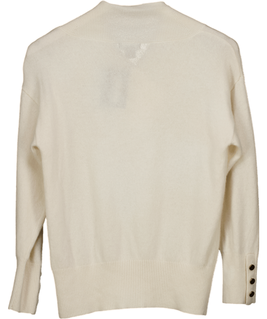 Karen Millen Cream Cashmere V - neck Sweater UK S - Reliked