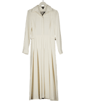 Karen Millen Cream Tailored Crepe Pleated Midi Shirt Dress UK 10 - Reliked