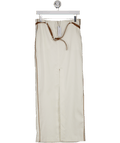 Karen Millen Cream Tailored Denim Belted Pocket Detail Maxi Skirt UK 6 - Reliked