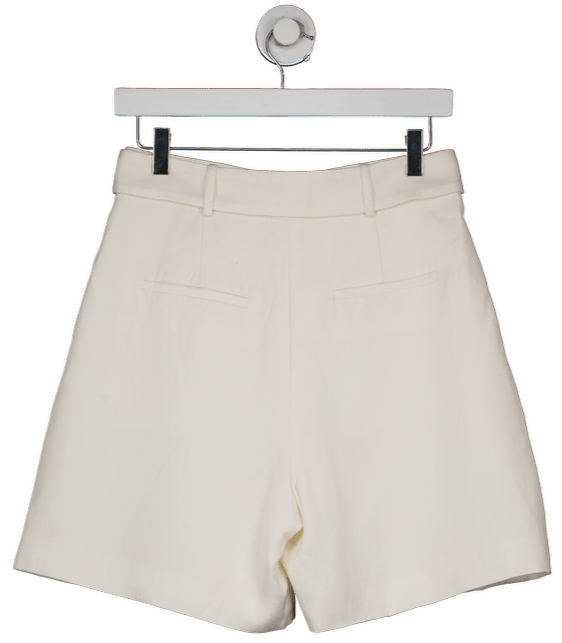 Karen Millen Cream Viscose Linen Tailored Walking Shorts UK 8 - Reliked