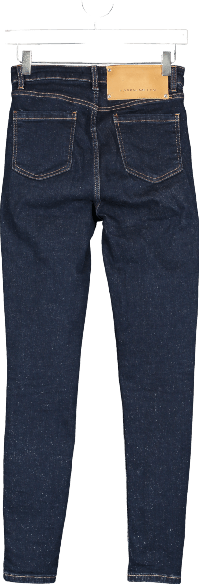 Karen Millen Dark Blue High - Waisted Skinny Jeans UK 8 - Reliked
