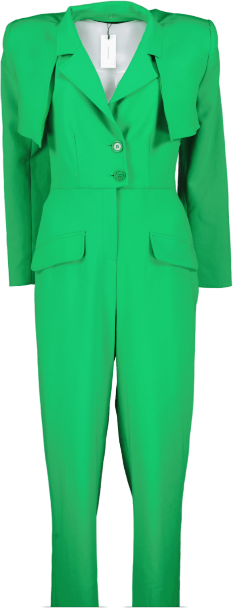 Karen Millen Green Compact Stretch Tailored Two Piece Jumpsuit UK 8 - Reliked