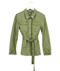 Karen Millen Green Denim Utility Belted Jacket UK 10 - Reliked