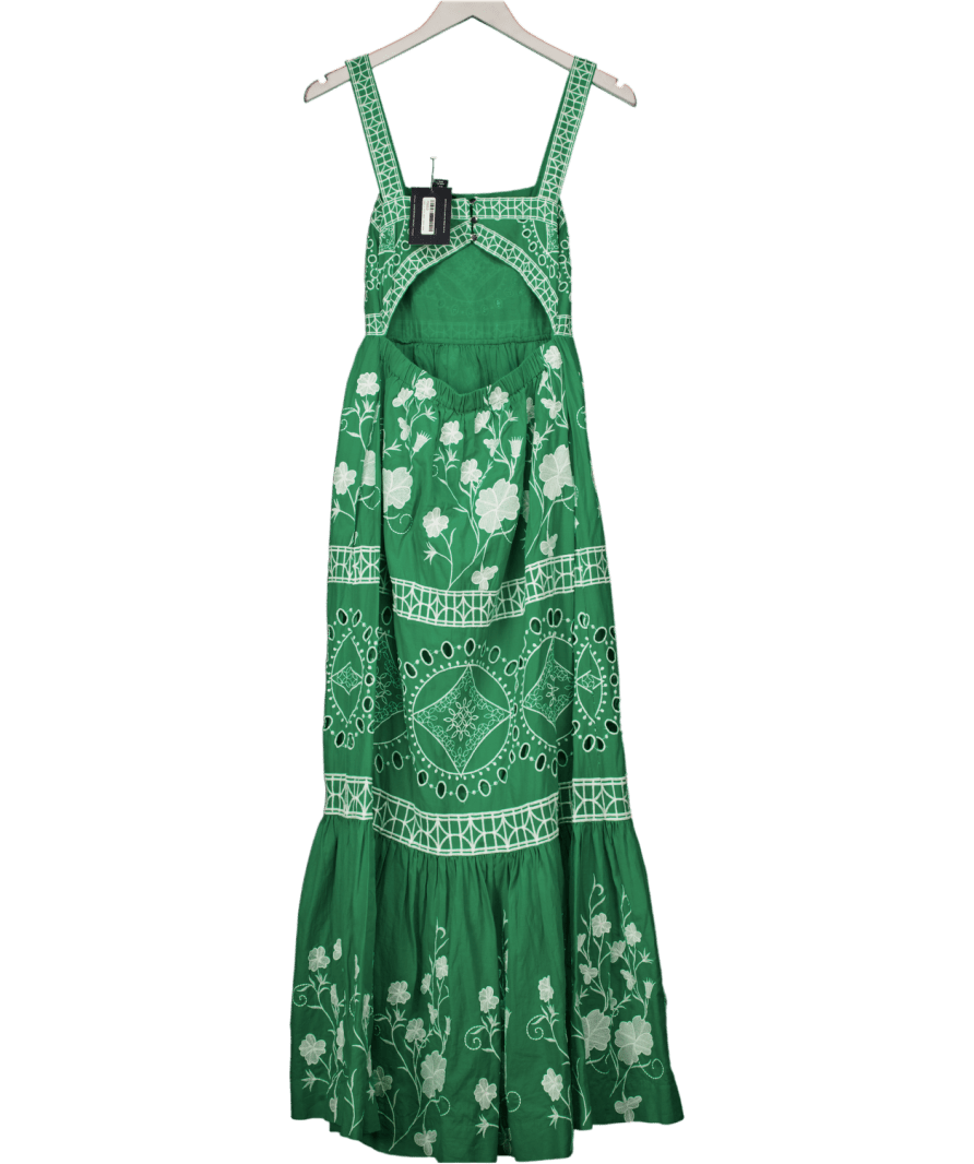 Karen Millen Green Floral & Geo Embroidered Midaxi UK 6 - Reliked