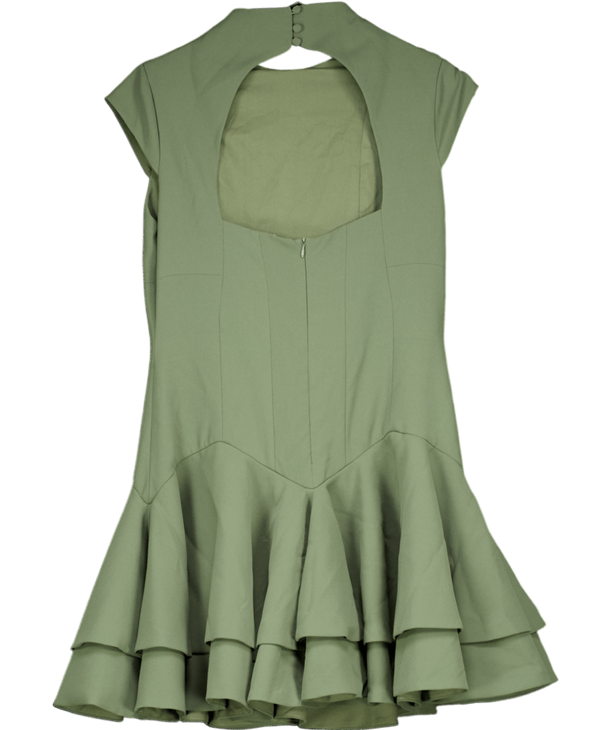 Karen Millen Green High Neck Open Back Mini Dress UK 12 - Reliked