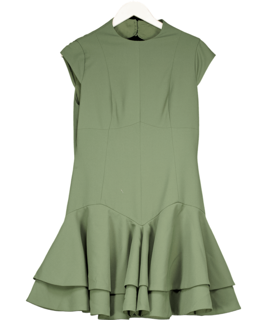 Karen Millen Green High Neck Open Back Mini Dress UK 12 - Reliked