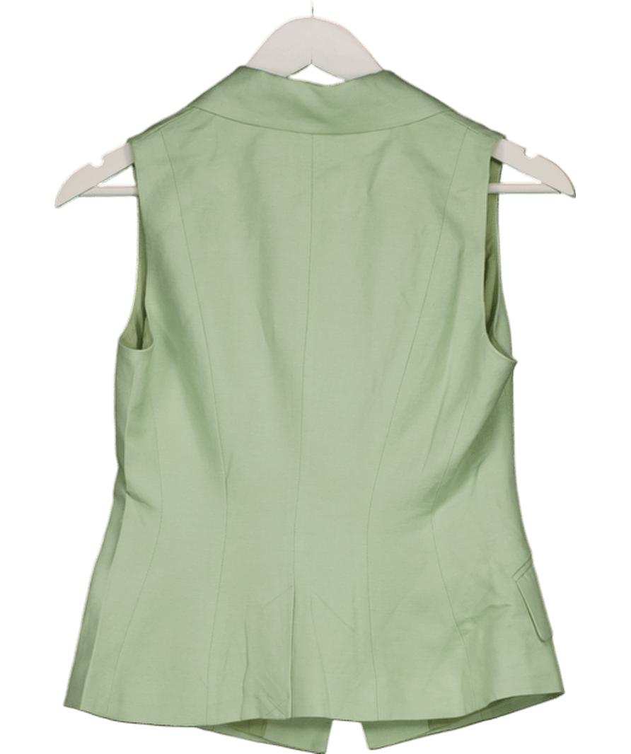 Karen Millen Green Lydia Millen Viscose Linen Tailored Waistcoat UK 6 - Reliked