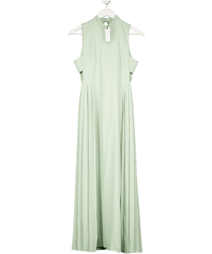 Karen Millen Green Soft Tailored Pleated Panel Midaxi Dress UK 6