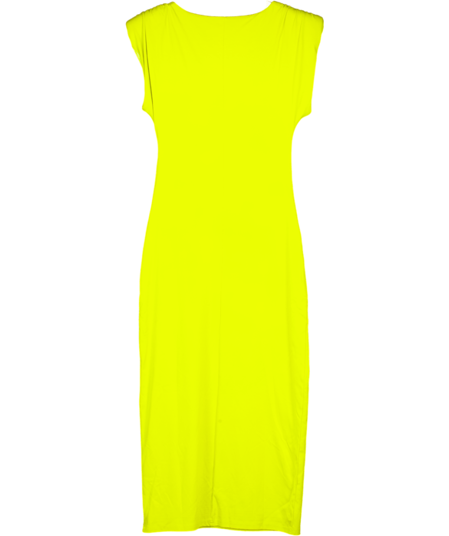 Karen Millen Green Stretch Jersey Power Shoulder Midi Dress UK S - Reliked