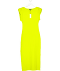 Karen Millen Green Stretch Jersey Power Shoulder Midi Dress UK S - Reliked