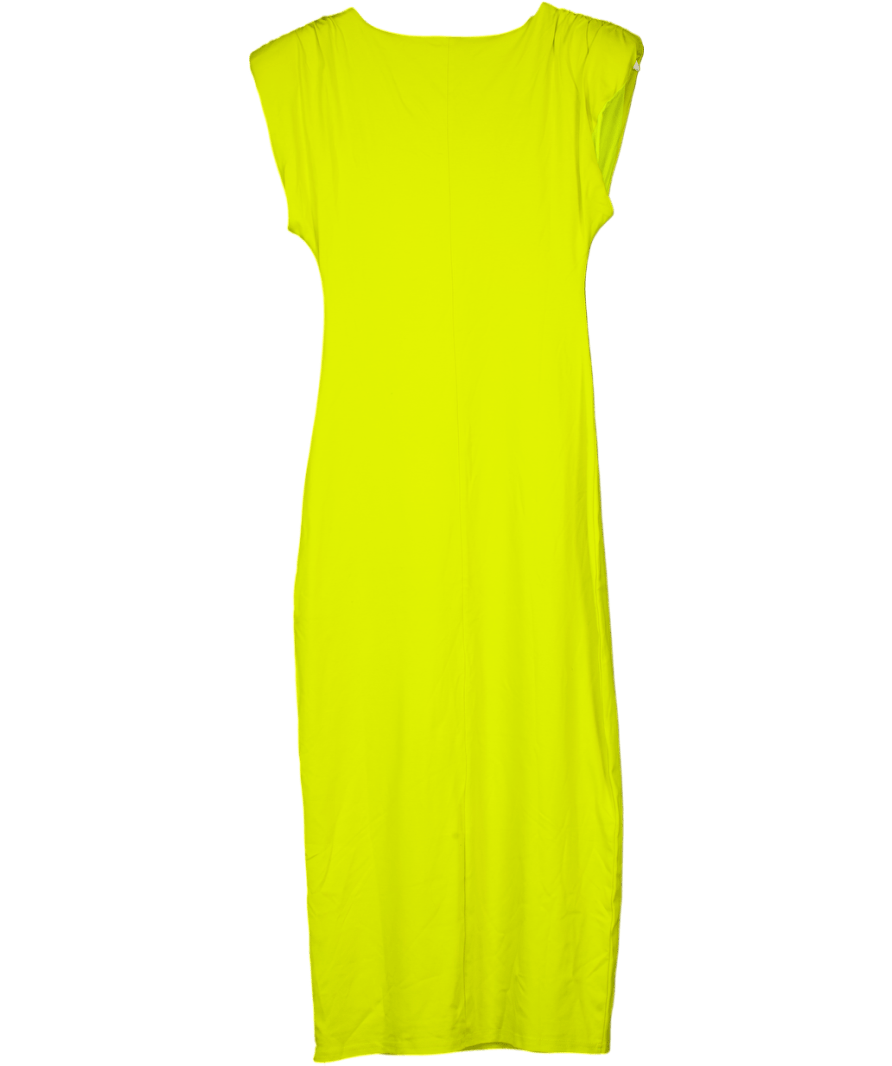 Karen Millen Green Stretch Jersey Power Shoulder Midi Dress UK S - Reliked