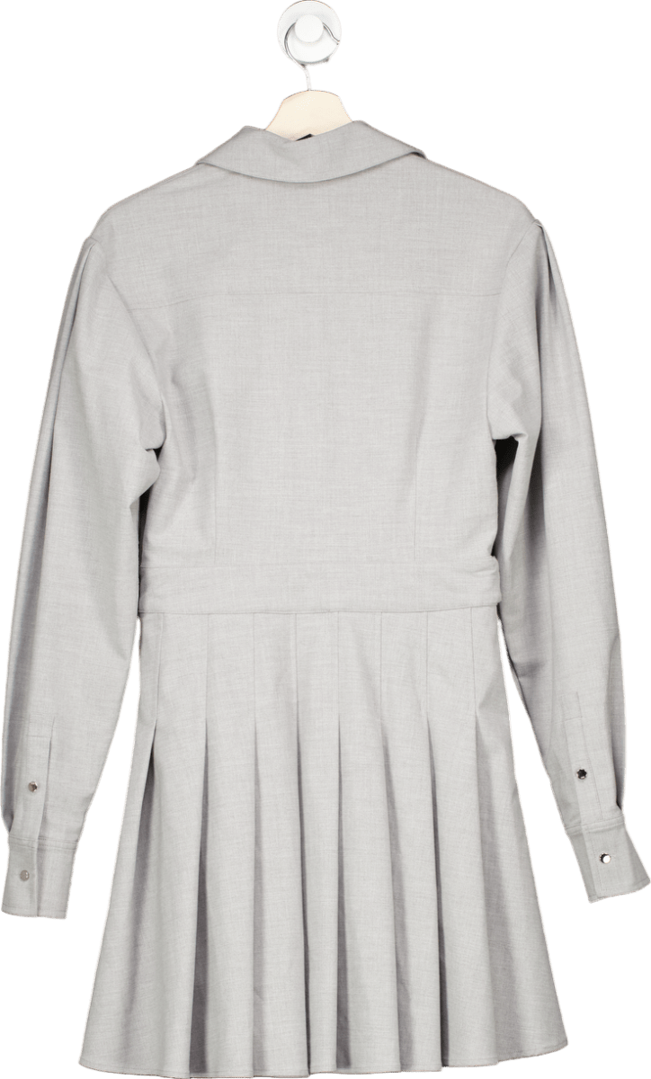Karen Millen Grey Pleated Shirt Dress UK 10 - Reliked