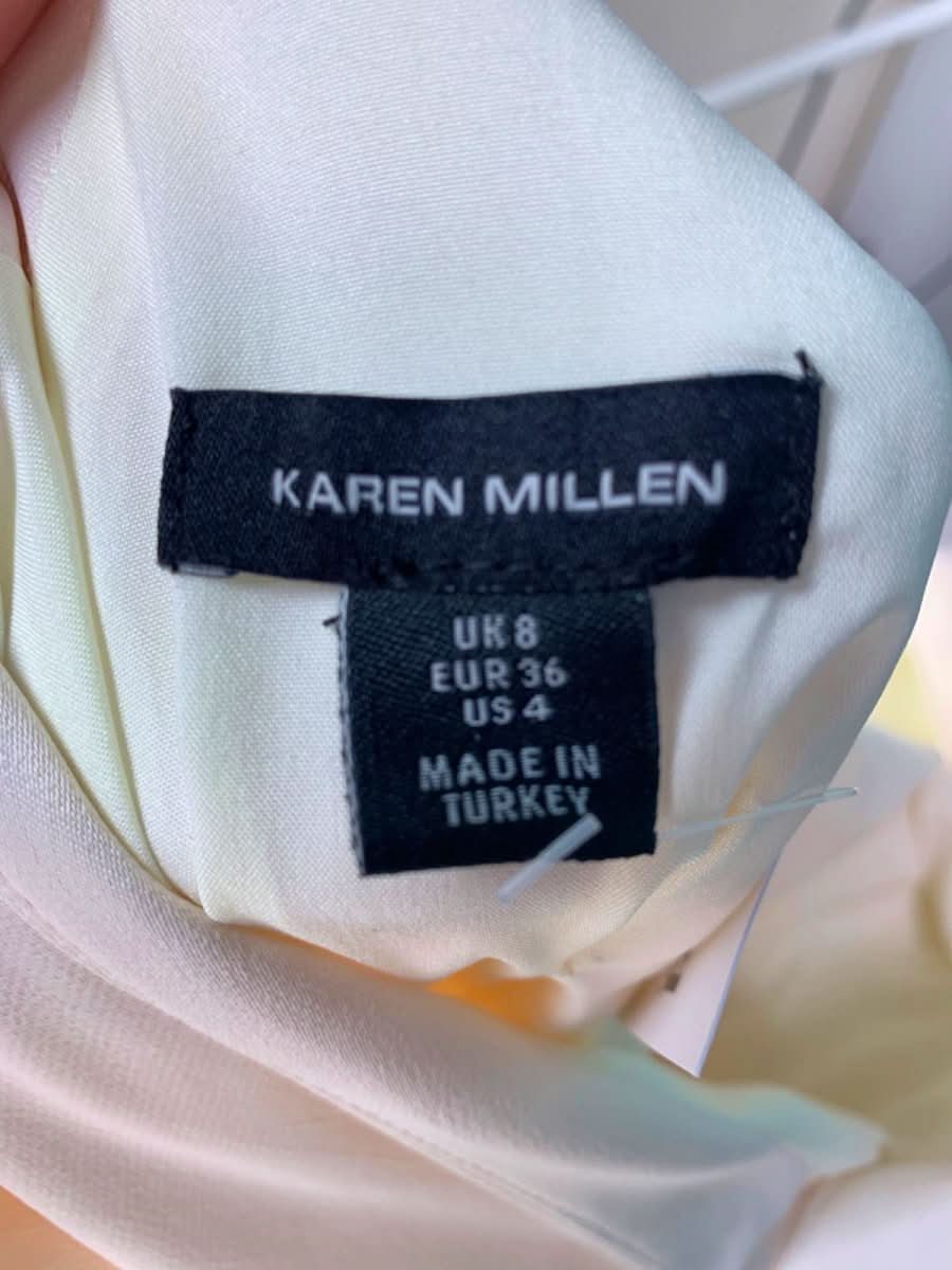 Karen Millen Ivory Sleeveless Bow Detail Shift Dress UK 8 - Reliked