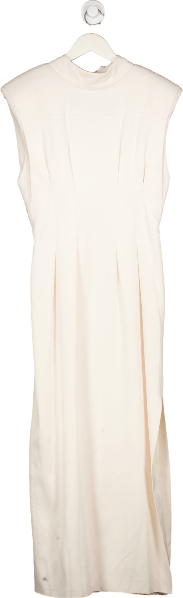 Karen Millen Ivory Sleeveless Bow Detail Shift Dress UK 8 - Reliked