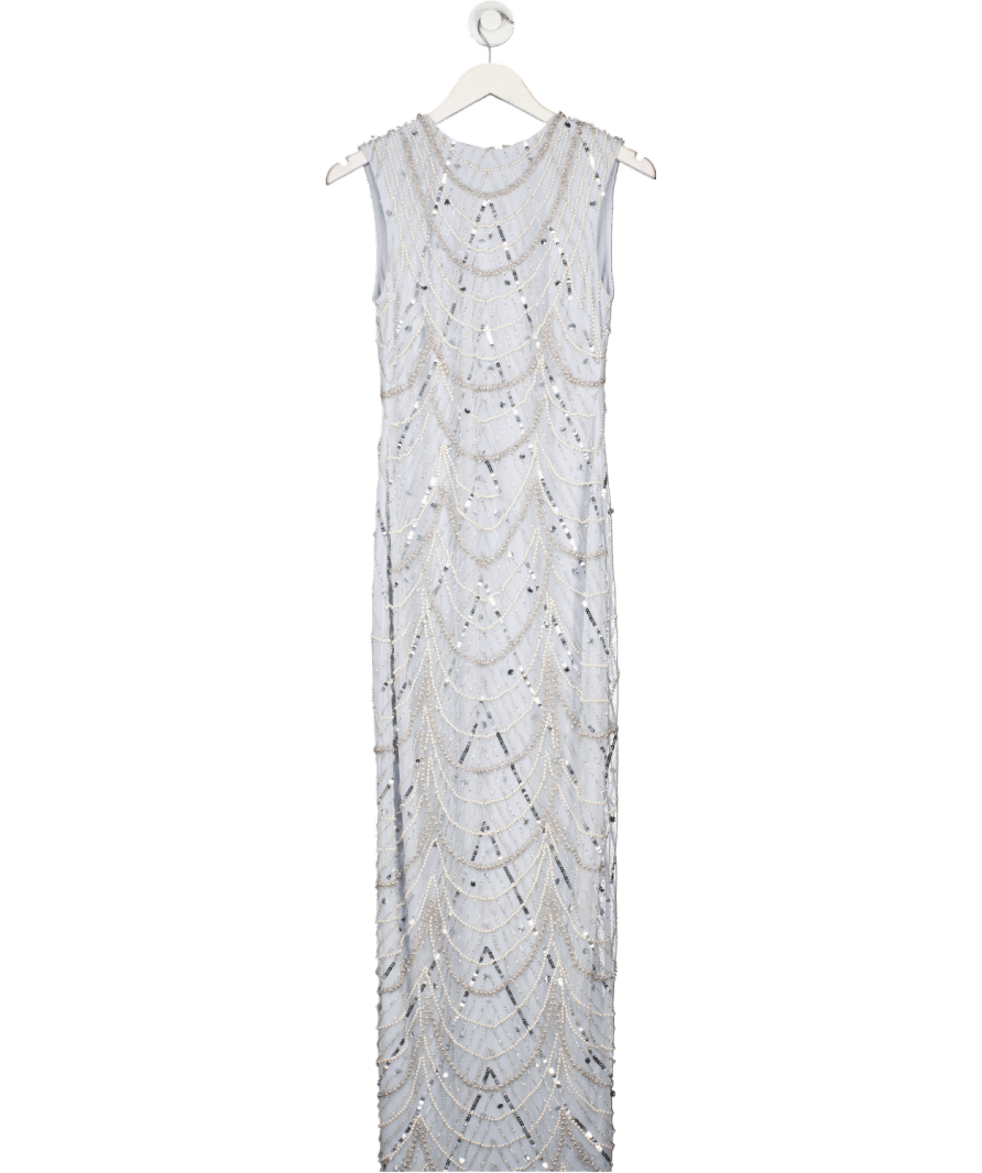 Karen Millen Metallic Petite Embellished Cape Detail Maxi Dress UK 10 - Reliked