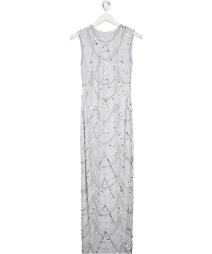 Karen Millen Metallic Petite Embellished Cape Detail Maxi Dress UK 10