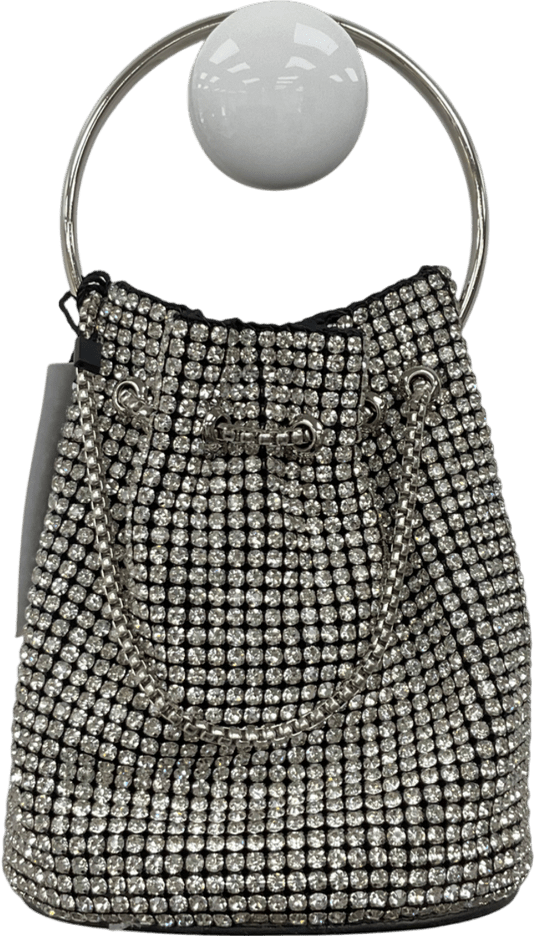 Karen Millen Metallic Rhinestone Bucket Hoop Clutch Bag - Reliked