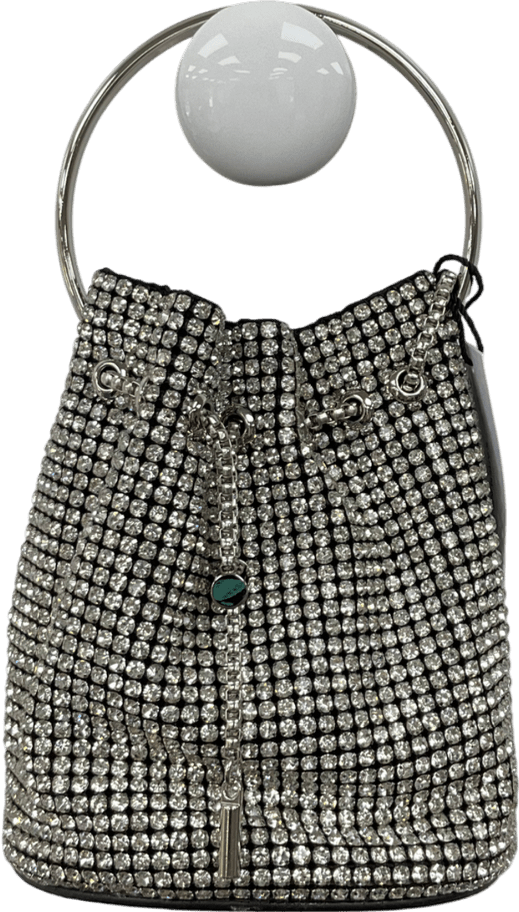 Karen Millen Metallic Rhinestone Bucket Hoop Clutch Bag - Reliked